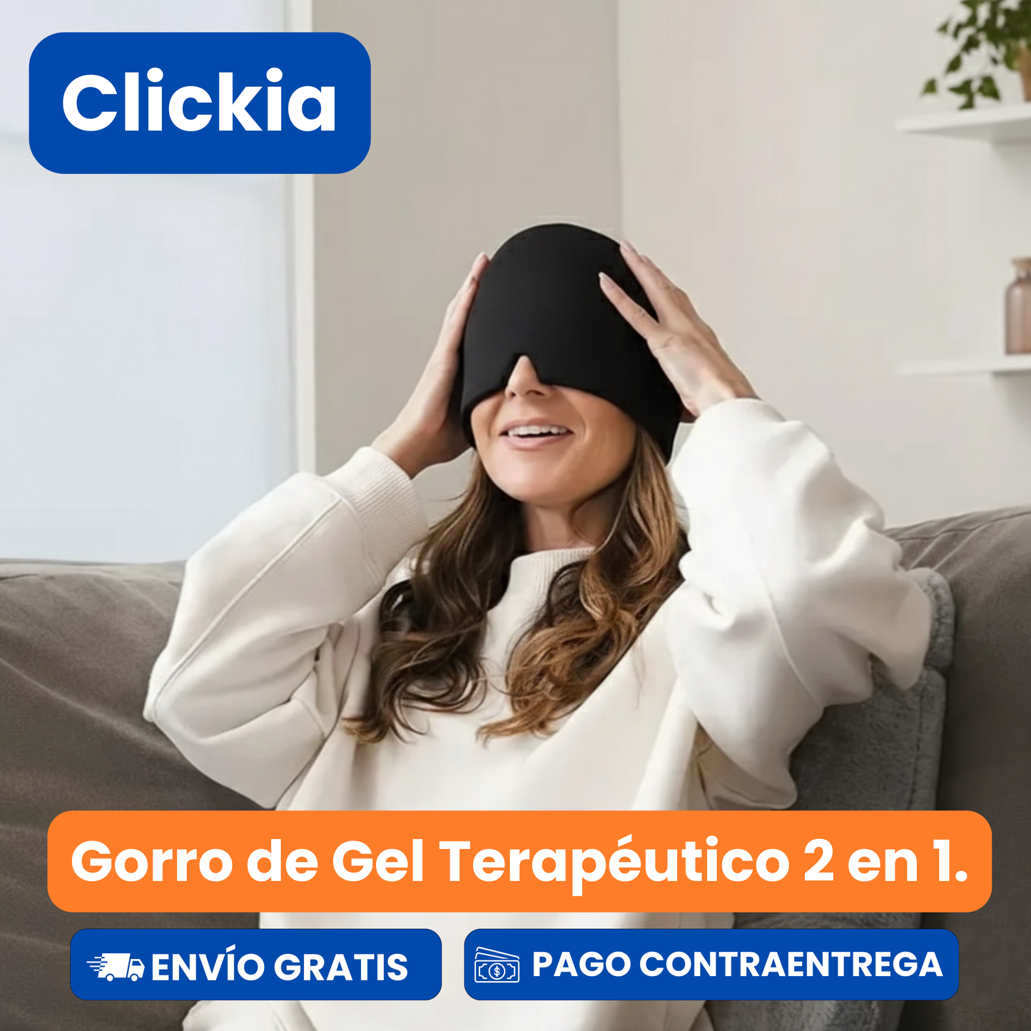 Relivia: Gorro de Gel Terapéutico 2 en 1.