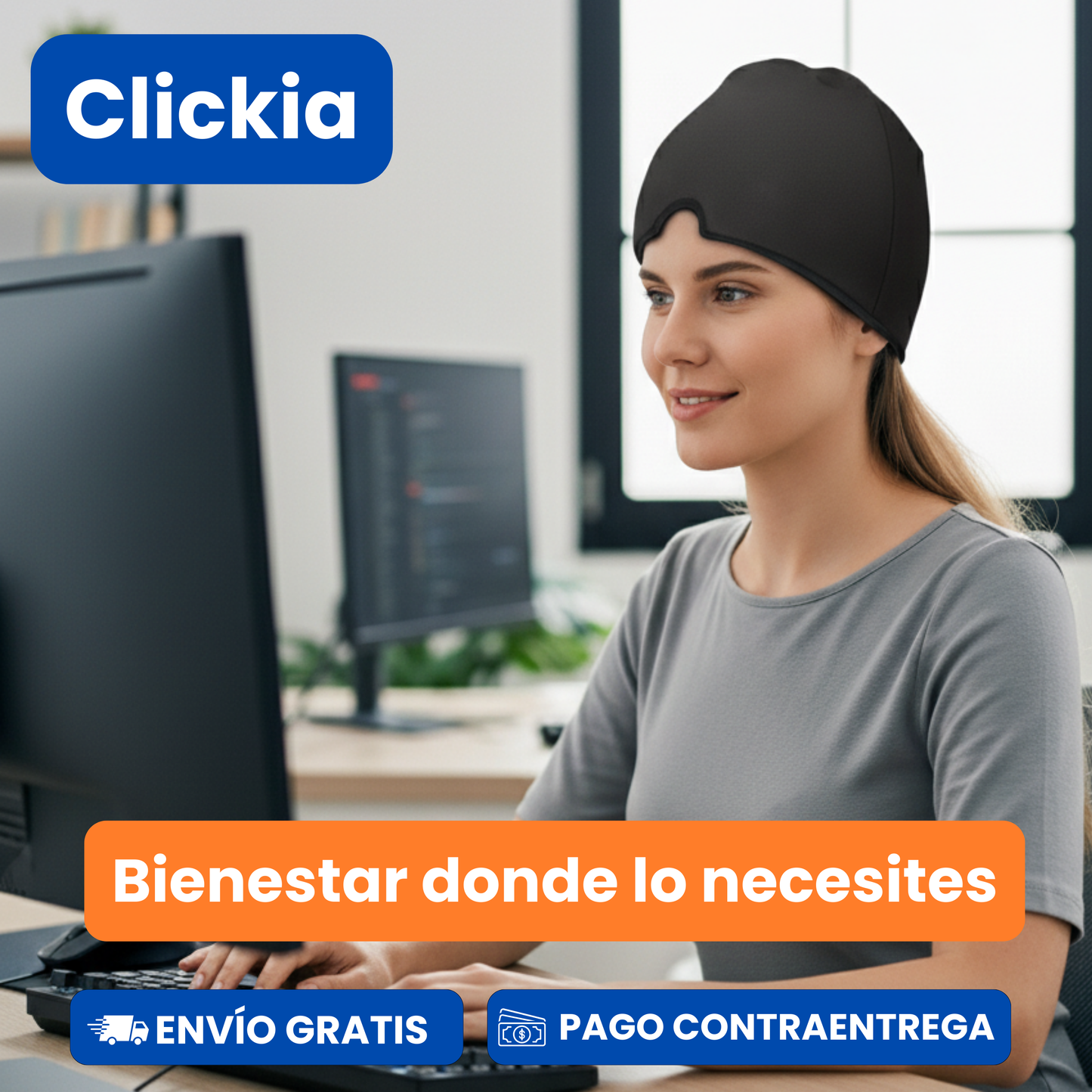 Relivia: Gorro de Gel Terapéutico 2 en 1.